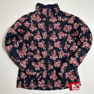 The North Face Women’s Flare Down Jacket Coat Urban Navy Large Floral Print Sz S